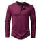 Men Cotton Long Sleeve Henley Shirt Casual Slim Fit Top 9
