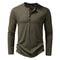 Men Cotton Long Sleeve Henley Shirt Casual Slim Fit Top 8
