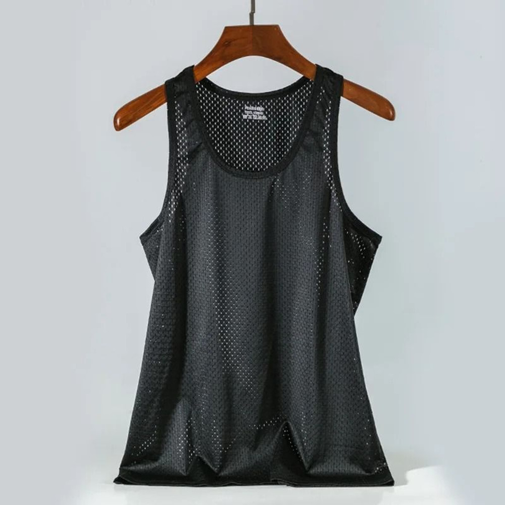 Men Mesh Tank Top Fitness Sleeveless Shirt Breathable Gym Vest 12