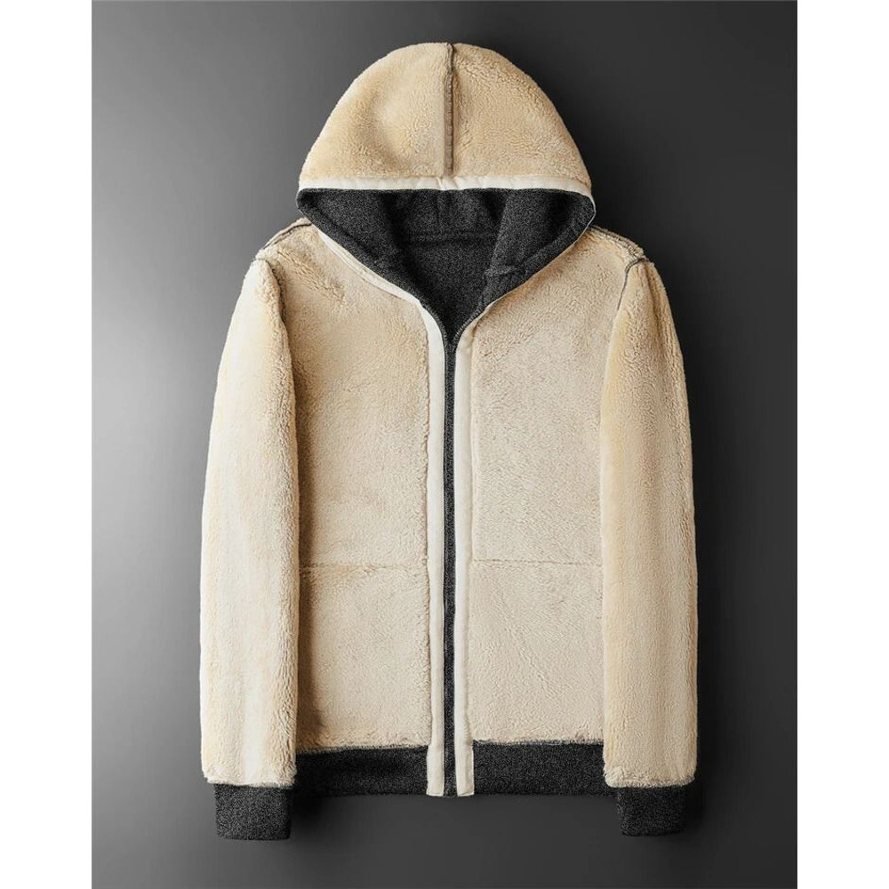 Winter Fleece Hooded Jacket Warm Thick Lambswool Coat For Men And Women 6