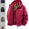 Men Outdoor Hooded Jacket Warm Casual Zip Up Coat 2