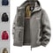 Men Outdoor Hooded Jacket Warm Casual Zip Up Coat 3