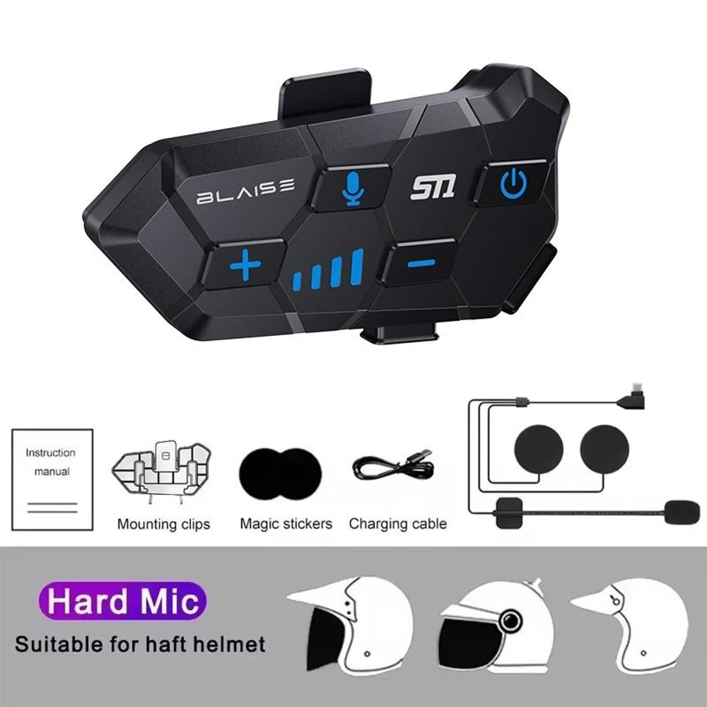 Motorcycle Bluetooth Helmet Headset Waterproof HandsFree Earphone 10