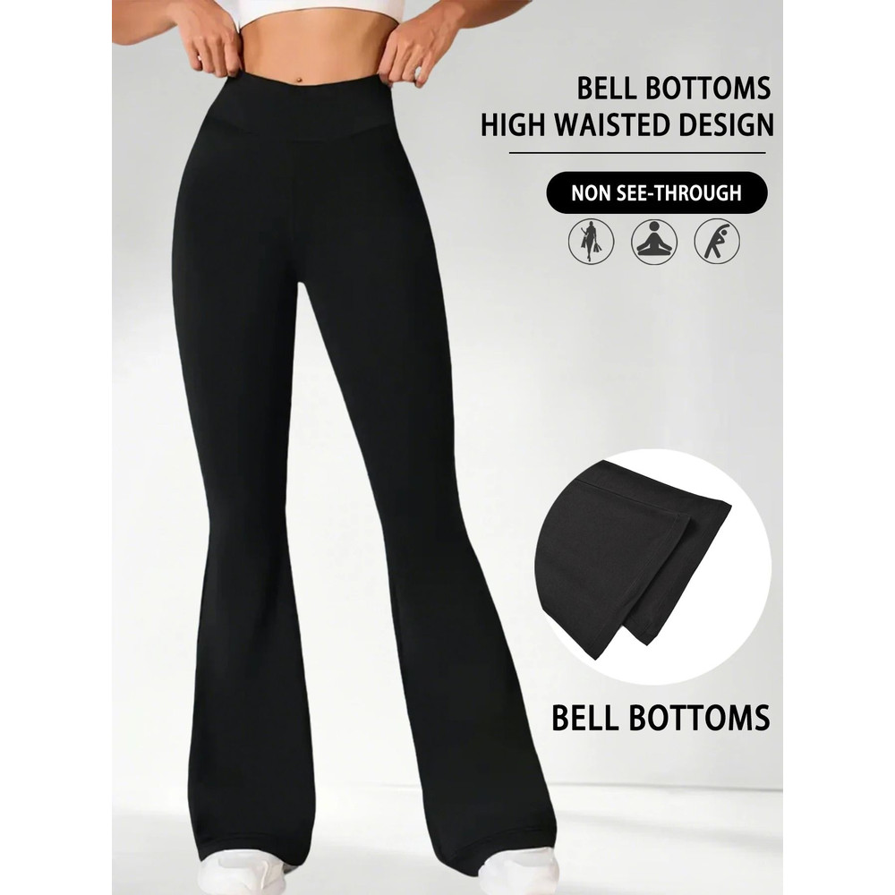 Womens High Waisted Flare Yoga Pants Super Soft Bell Bottom Leggings With Tummy Control 0