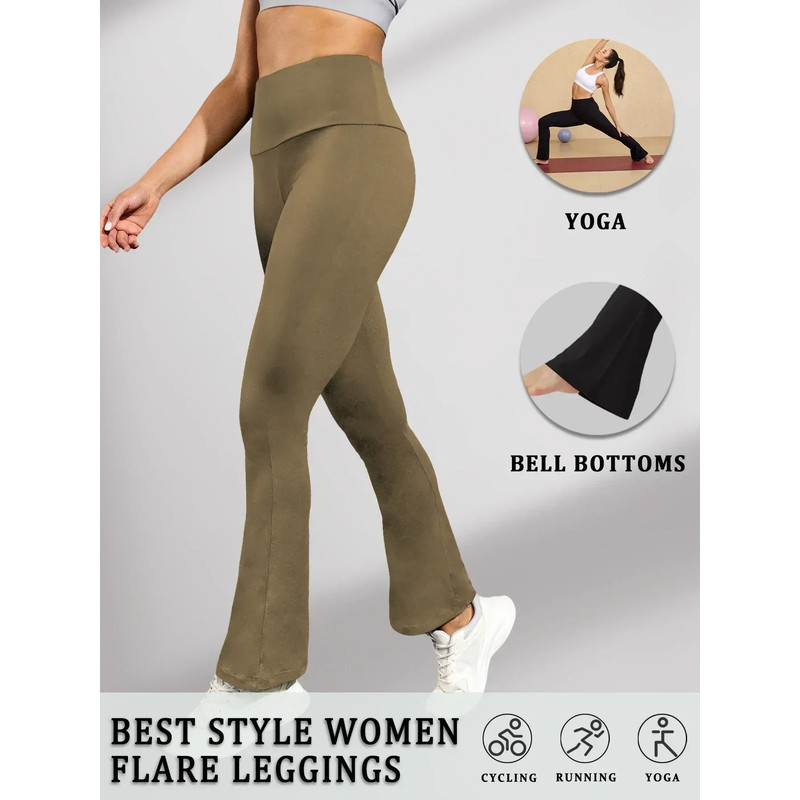 Womens High Waisted Flare Yoga Pants Super Soft Bell Bottom Leggings With Tummy Control 9