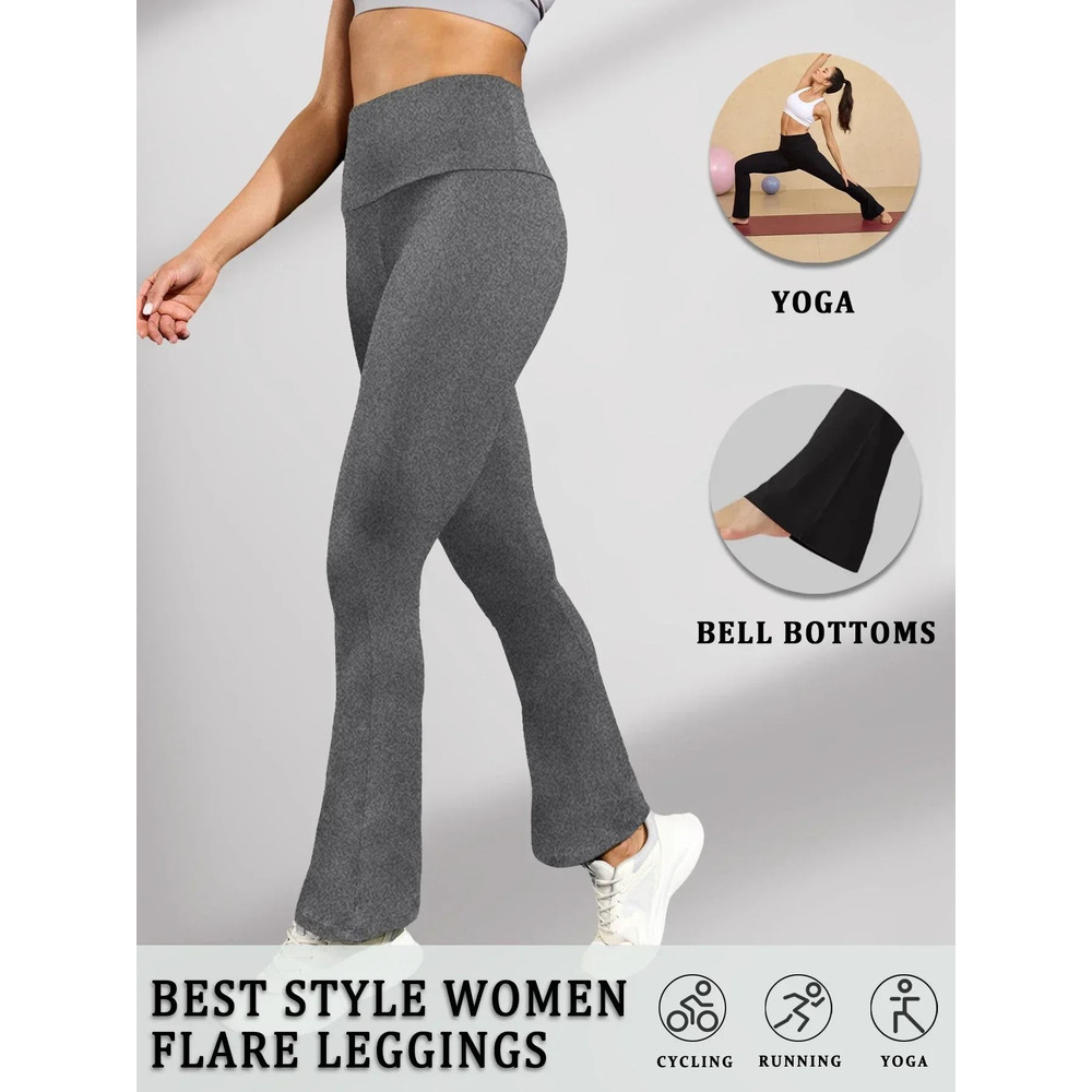 Womens High Waisted Flare Yoga Pants Super Soft Bell Bottom Leggings With Tummy Control 10