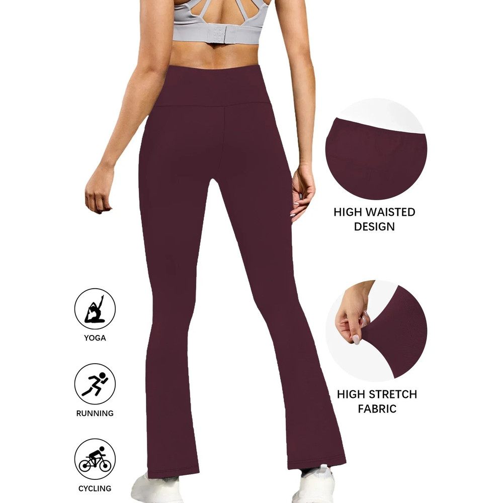 Womens High Waisted Flare Yoga Pants Super Soft Bell Bottom Leggings With Tummy Control 14