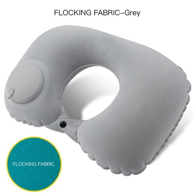 Inflatable UShape Travel Pillow With BuiltIn Pump 8