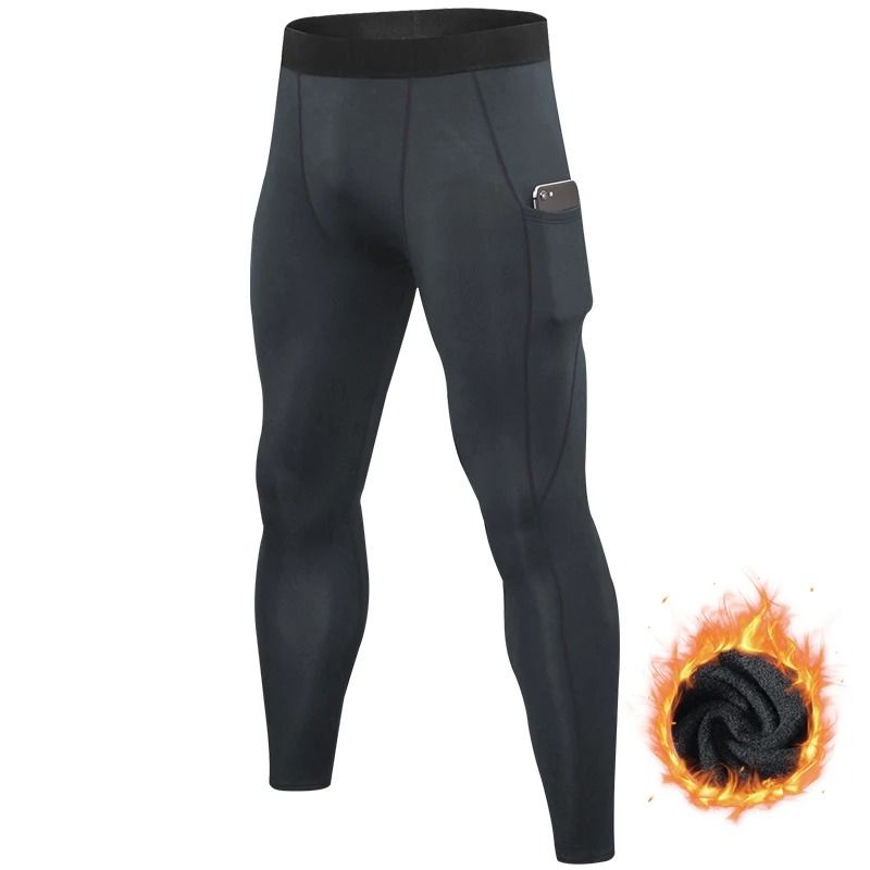 Mens Warm Compression Running Leggings For Winter Training 9