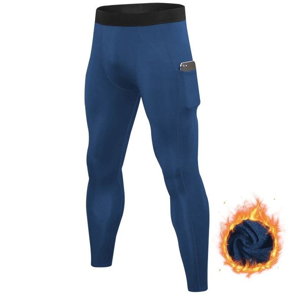 Mens Warm Compression Running Leggings For Winter Training 8