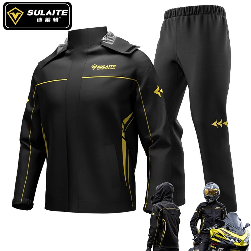 Waterproof Motorcycle Rain Suit With Pants Breathable Reflective And Protective 2Piece Riding Gear 0