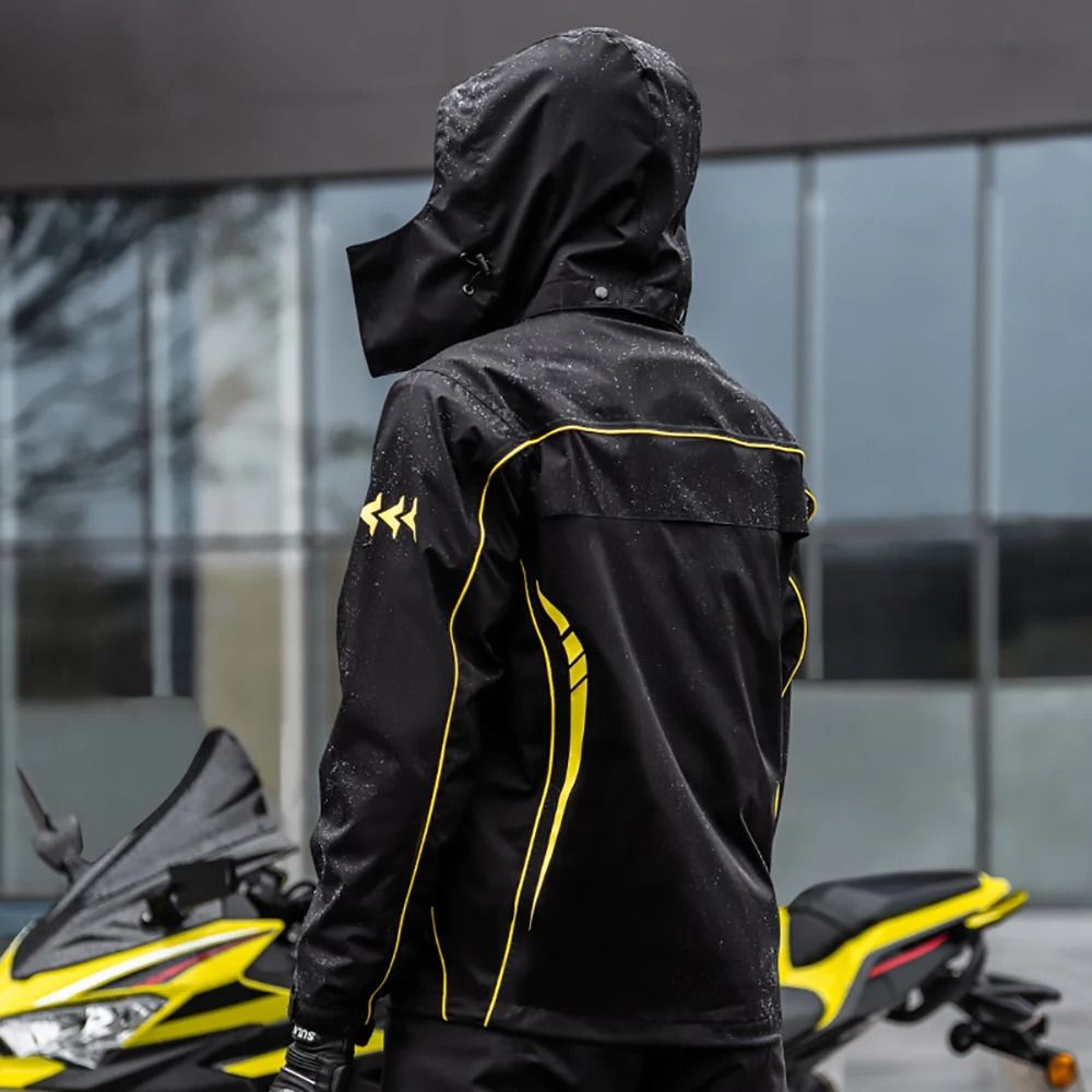 Waterproof Motorcycle Rain Suit With Pants Breathable Reflective And Protective 2Piece Riding Gear 2