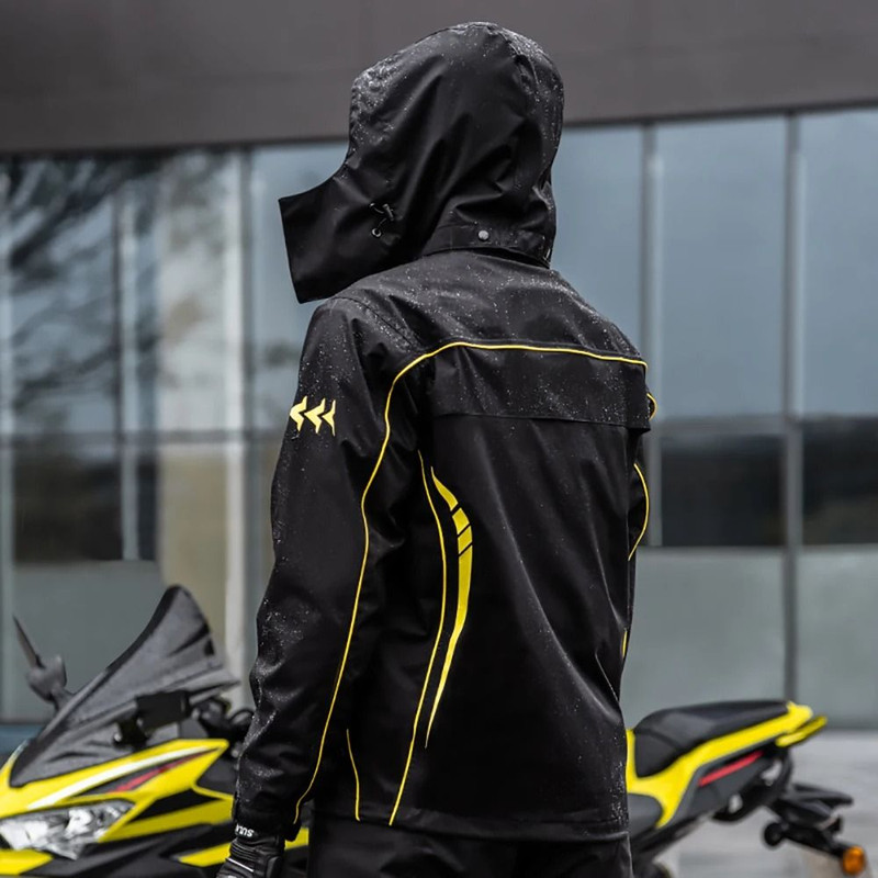 Waterproof Motorcycle Rain Suit With Pants Breathable Reflective And Protective 2Piece Riding Gear 2