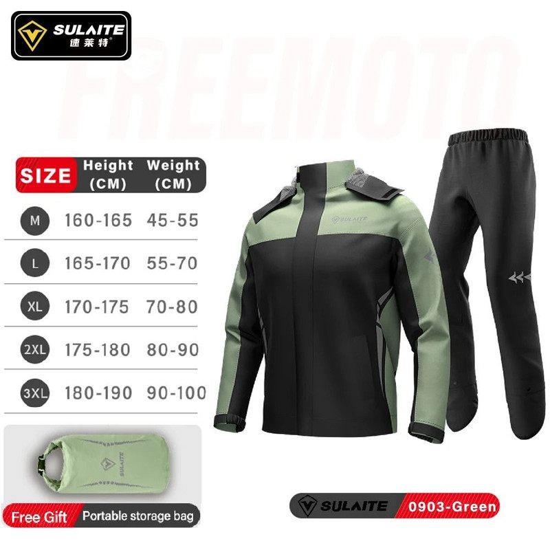 Waterproof Motorcycle Rain Suit With Pants Breathable Reflective And Protective 2Piece Riding Gear 8