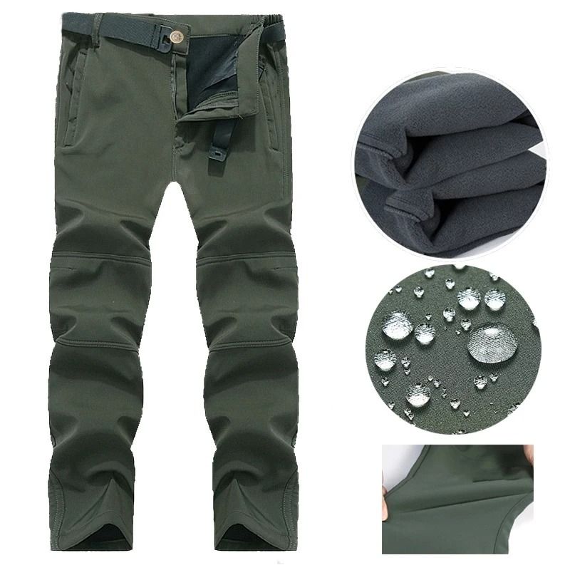 Waterproof Softshell Fleece Jacket And Pants Mens Outdoor Hiking Camping And Skiing Set 6