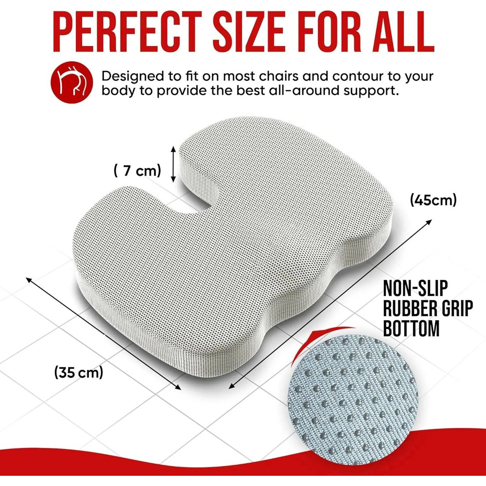 Ergonomic Memory Cotton Seat Cushion Orthopedic Office And Car Chair Pad For Back Pain Relief 3