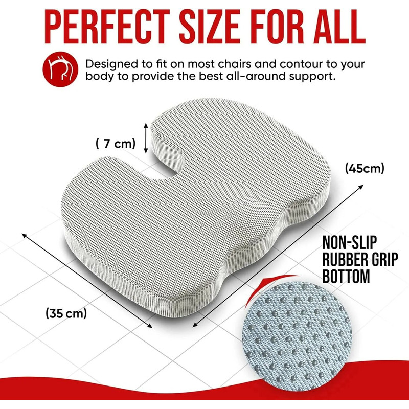 Ergonomic Memory Cotton Seat Cushion Orthopedic Office And Car Chair Pad For Back Pain Relief 3