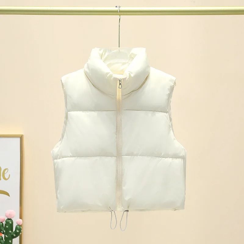 Womens Quilted Cropped Puffer Vest Warm Sleeveless Down Jacket 1