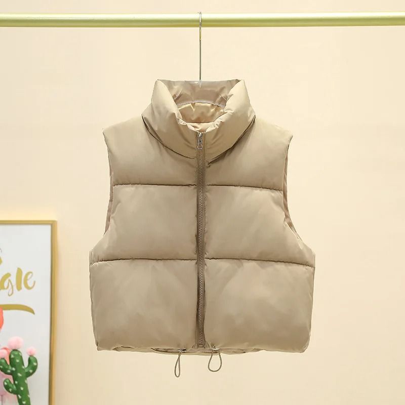 Womens Quilted Cropped Puffer Vest Warm Sleeveless Down Jacket 3