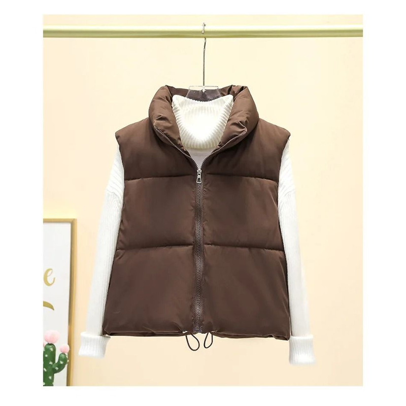 Womens Quilted Cropped Puffer Vest Warm Sleeveless Down Jacket 6