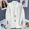 Elegant Office Blazer For Women Long Sleeve Single Button Suit Jacket 9