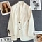 Elegant Office Blazer For Women Long Sleeve Single Button Suit Jacket 4