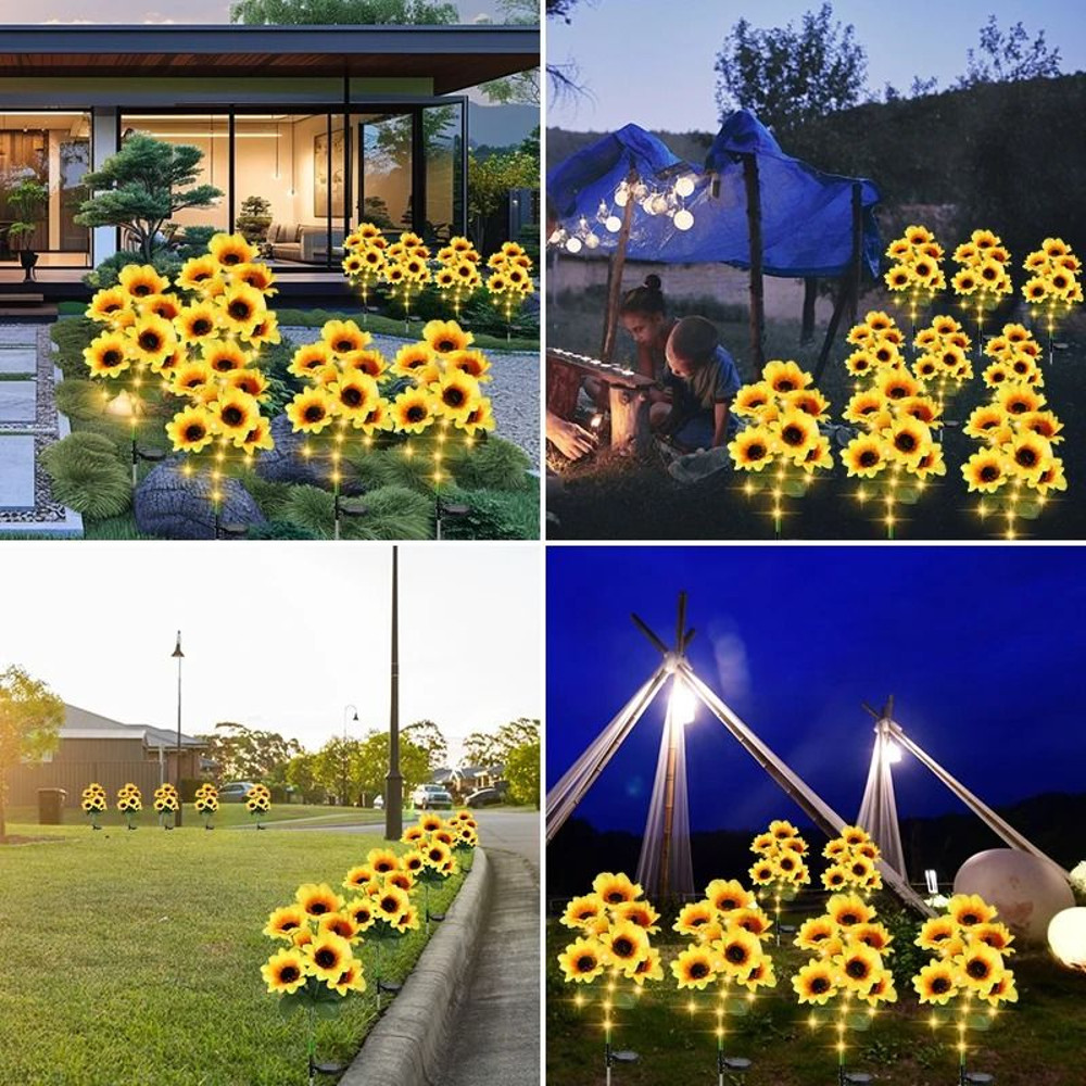 Solar Sunflower Garden Lights Outdoor Waterproof LED Flower Lamp 4