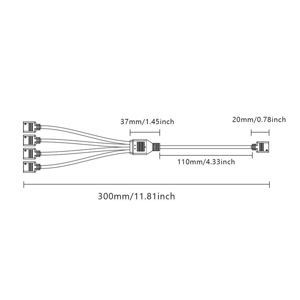 ARGB Chassis Fan Splitter 5V 3PIN Connector 1 To 234 Motherboard Extension Cable 5