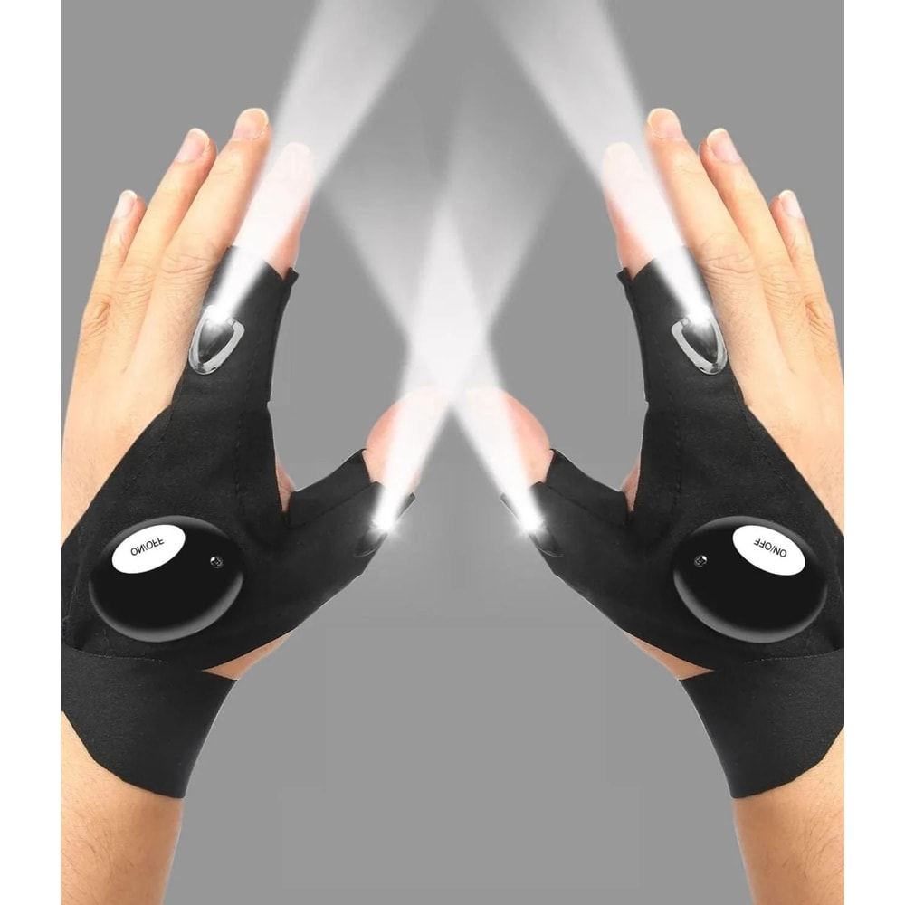 LED Half Finger Flashlight Gloves For Night Work Fishing And Outdoor Activities 9