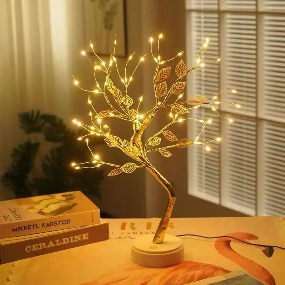 Cherry Blossom LED Bonsai Tree Lamp USB Or Battery Powered Touch Switch Warm White Light For Home 8