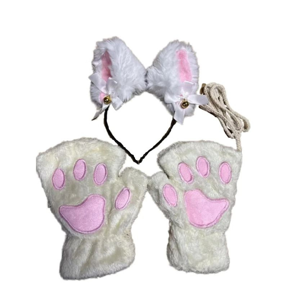 Cat Paw Gloves And Headband Set For Winter Cosplay And Cute Outdoor Wear 8