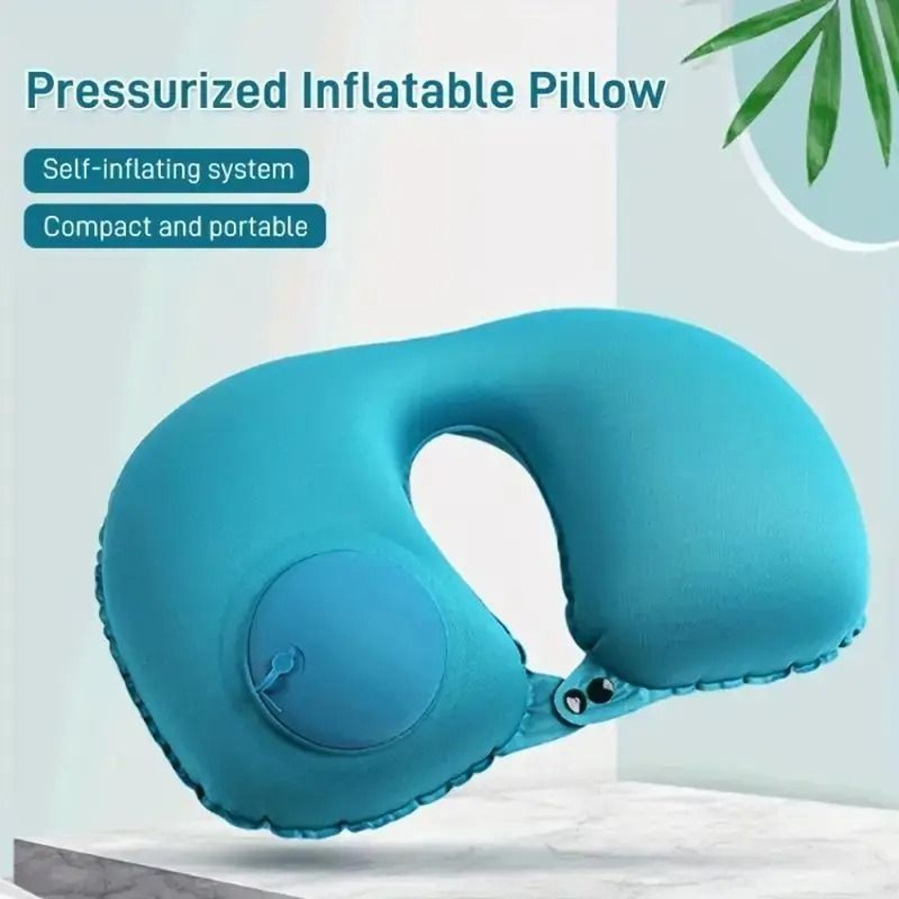 Press On Inflatable U Shaped Pillow For Neck Relaxation And Travel Comfort 3