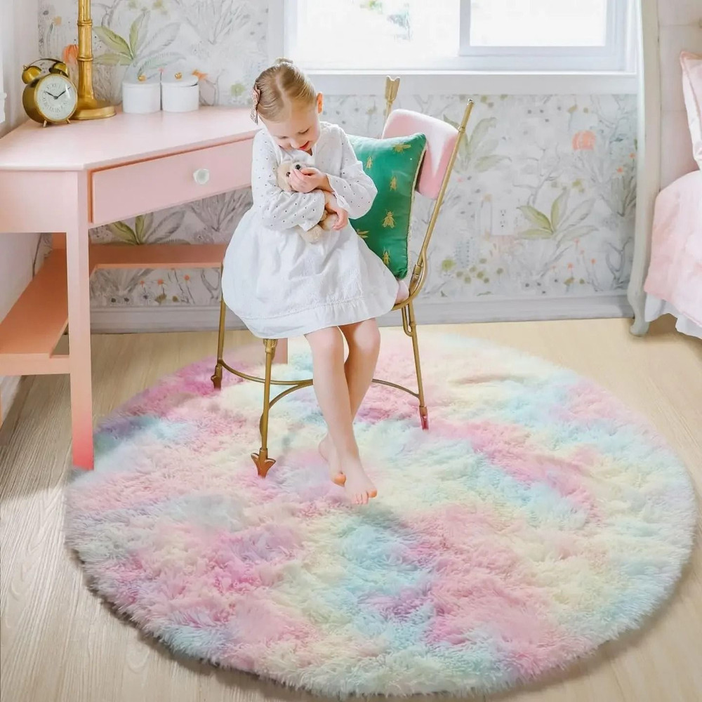 Super Soft Plush Round Rug Mat For Bedroom And Living Room Decoration 10
