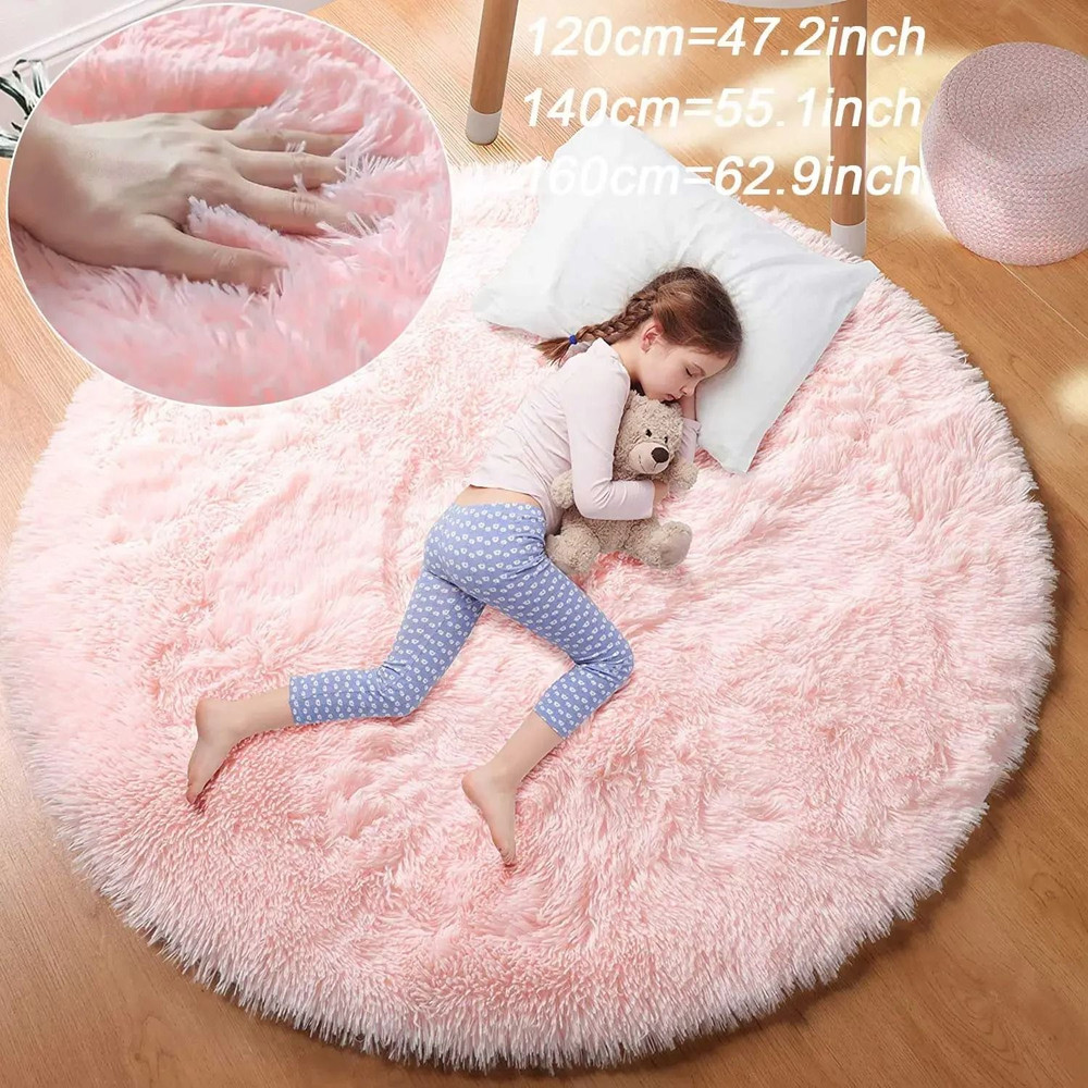 Super Soft Plush Round Rug Mat For Bedroom And Living Room Decoration 3