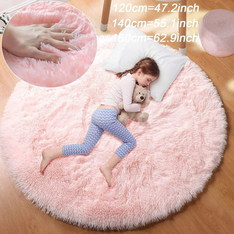 Super Soft Plush Round Rug Mat For Bedroom And Living Room Decoration 3