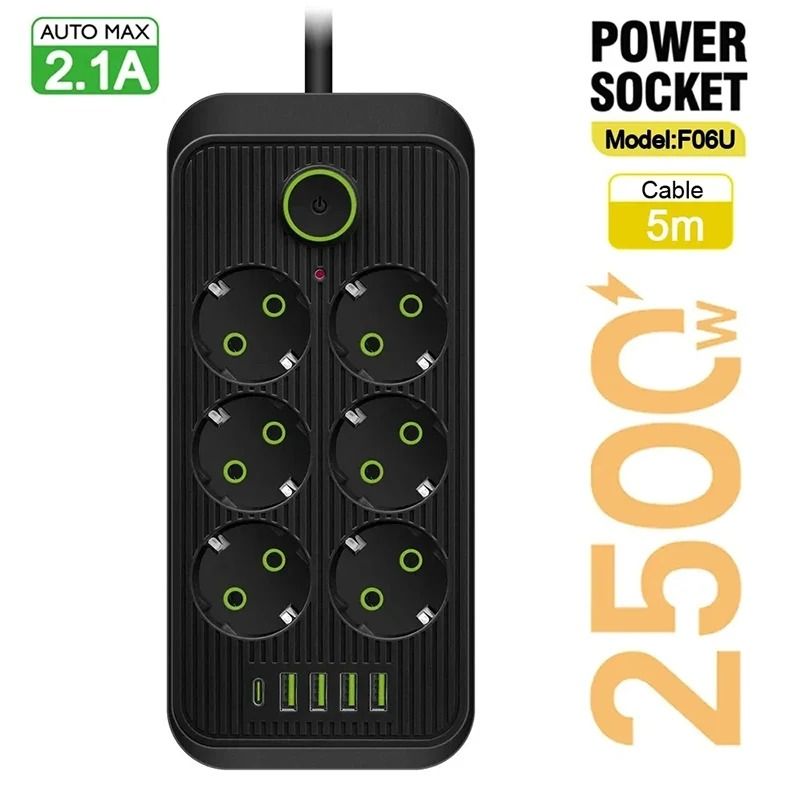 Power Strip Extension Cord With USB And Type C Ports For Smart Home And Office Use 9