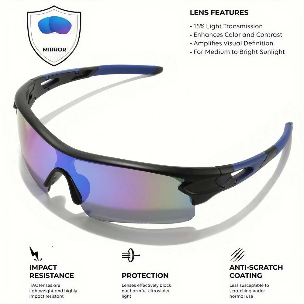 UV400 Protective Sports Eyewear For Men And Women With Lightweight WrapAround Design 4