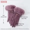Women Winter Touchscreen Suede Gloves With Plush Cuff And Fleece Lining 5