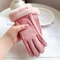 Women Winter Thick Plush Suede Gloves With Touchscreen Function And Warm Lining 9