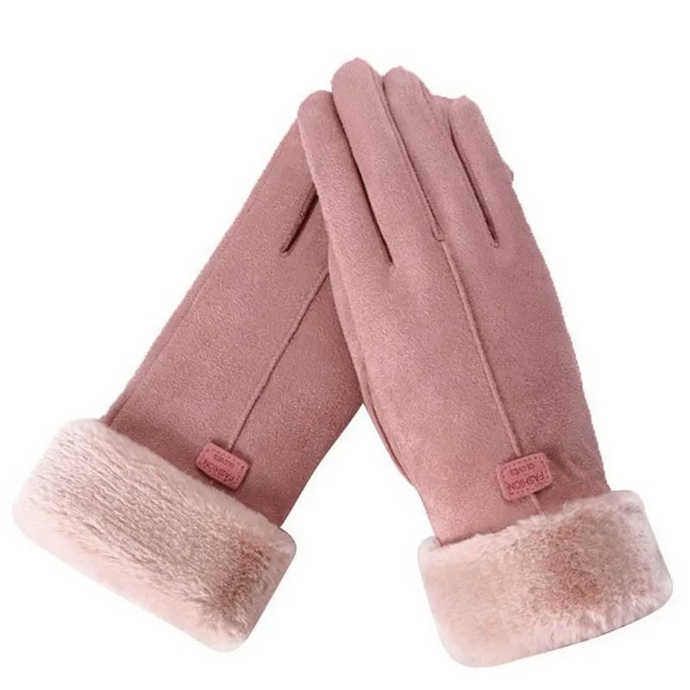 Women Winter Furry Warm Full Finger Mittens With Soft Lining And Outdoor Touchscreen Design 9