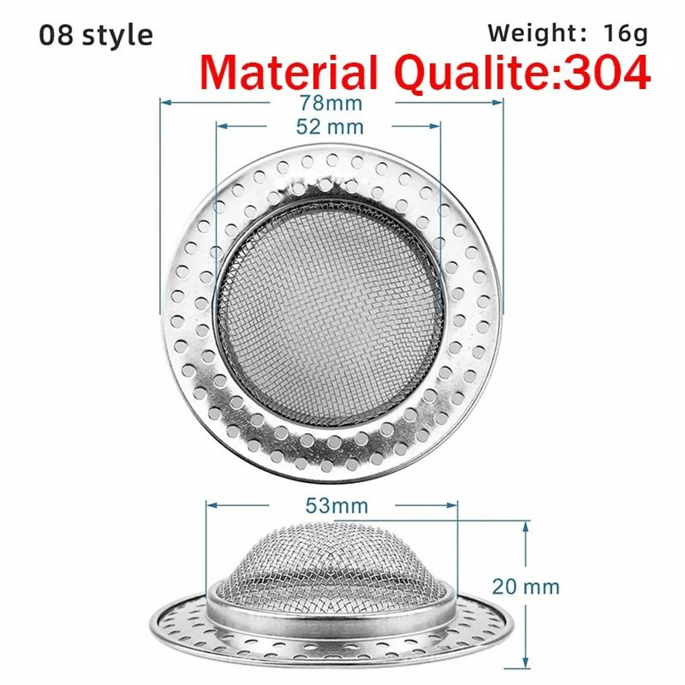 Stainless Steel Sink Strainer Filter For Kitchen And Bathroom Drains 22