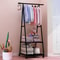 Simple Floor Mounted Clothes Hanger Rack With Shelves And Wheels 0