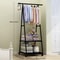 Simple Floor Mounted Clothes Hanger Rack With Shelves And Wheels 6