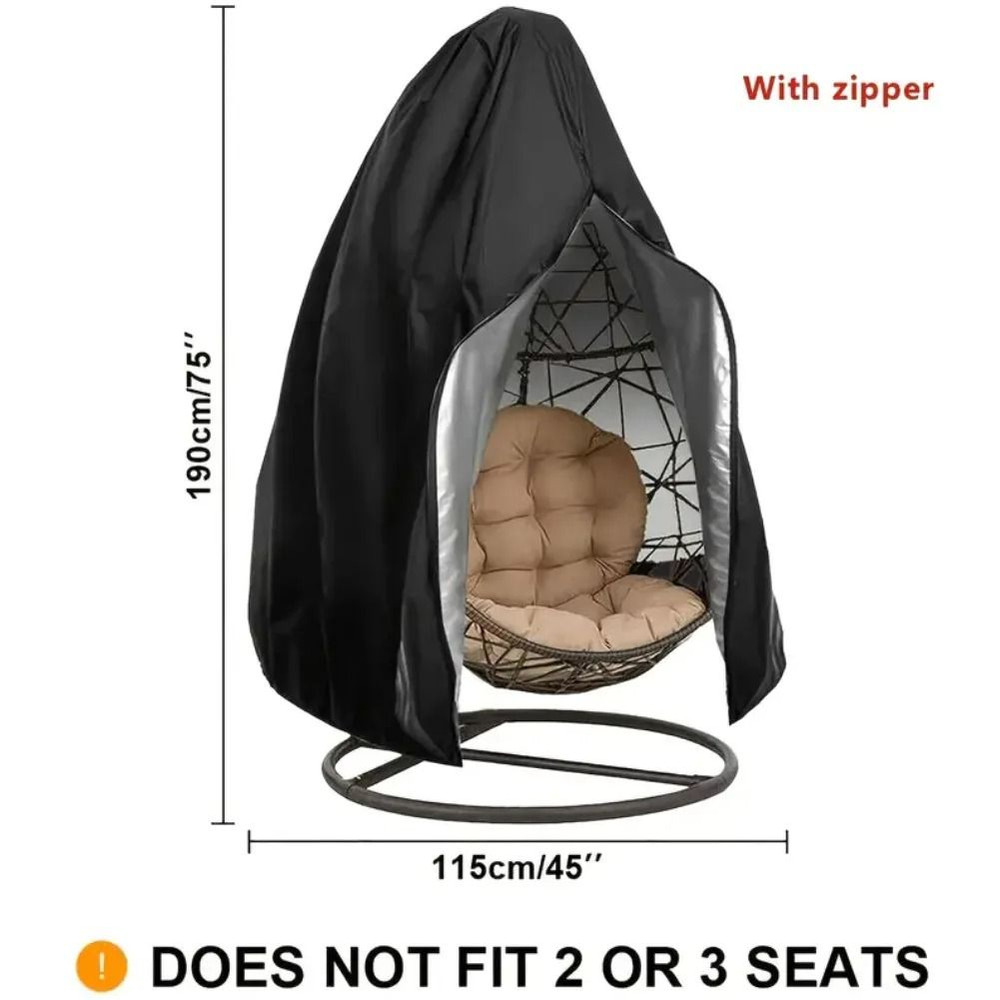 Waterproof Patio Hanging Egg Chair Cover 210D Heavy Duty Single And Double Seat Cocoon Swing Chair 3