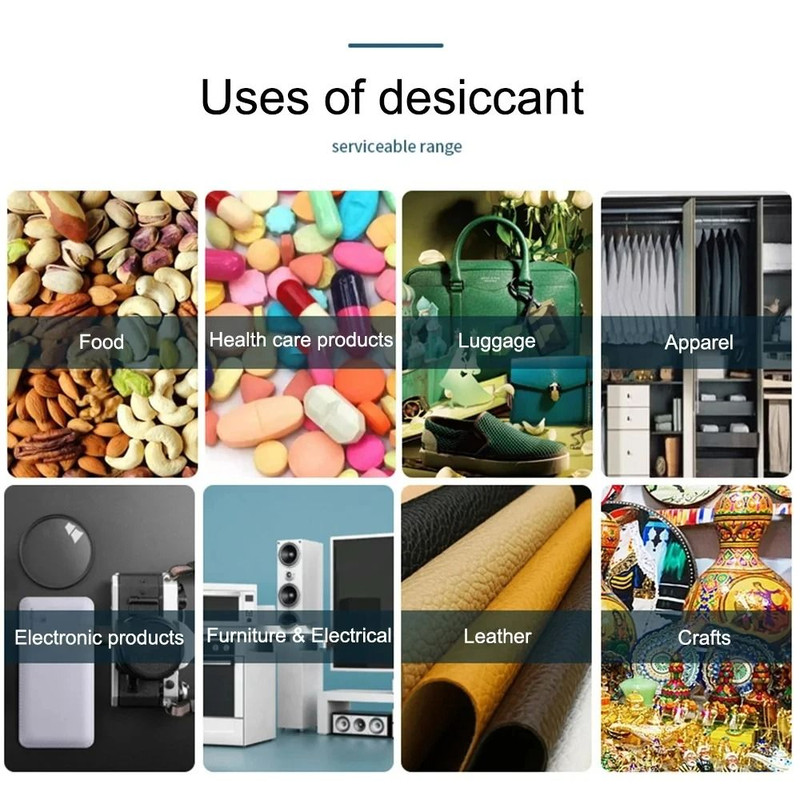 Non Toxic Silica Gel Desiccant Bags Moisture Absorber Nonwoven Packets For Kitchen Room And Storage 4