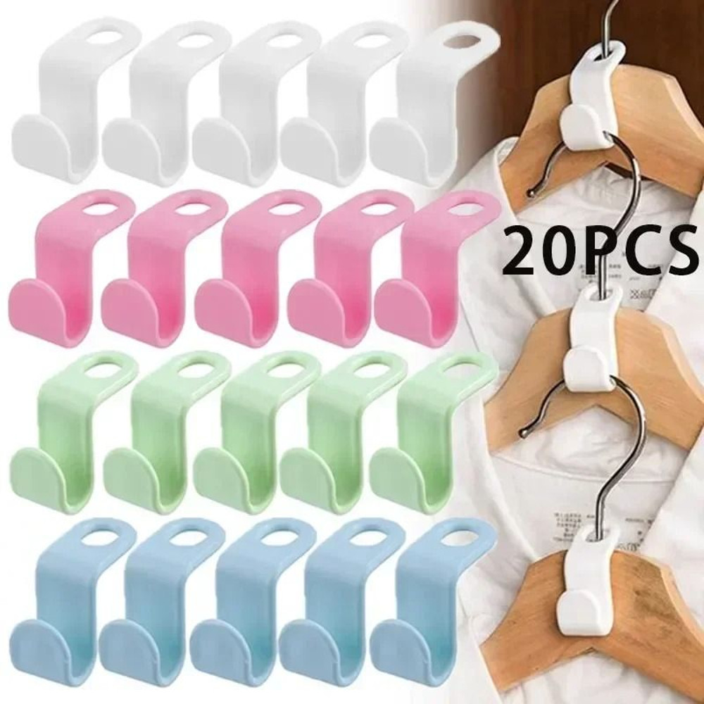 Mini Wardrobe Connector Hanger Hooks Space Saving Plastic Cascading Clothes Organizer 1