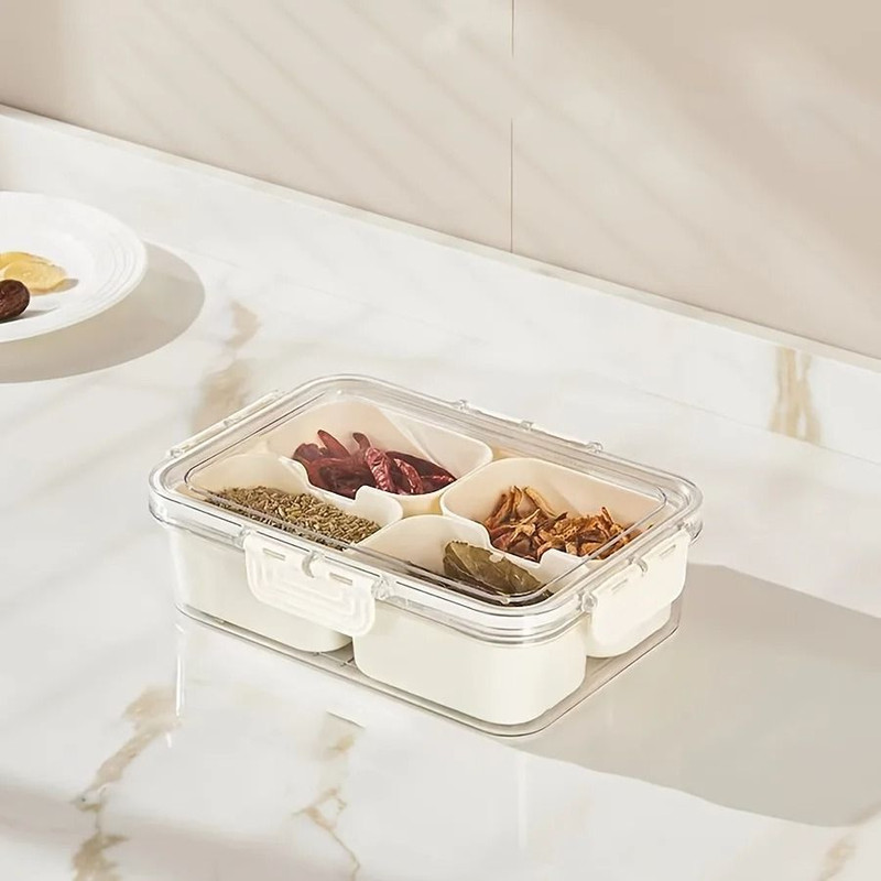 Portable Snack Storage Box 4 Grid And 8 Grid Food Organizer With Lid For Travel And Refrigerator 6