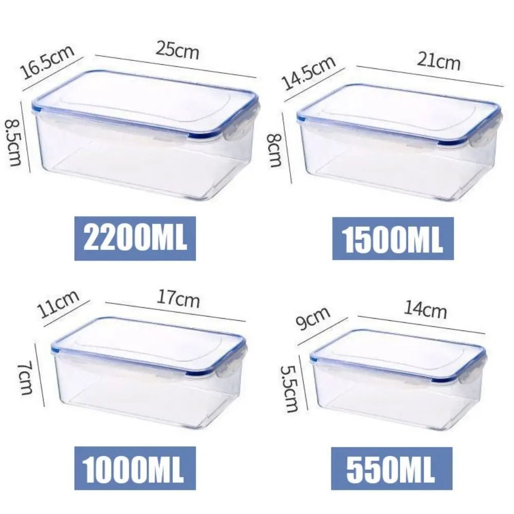 Plastic Refrigerator Food Storage Box With Lid Airtight Container For Kitchen Organization 5
