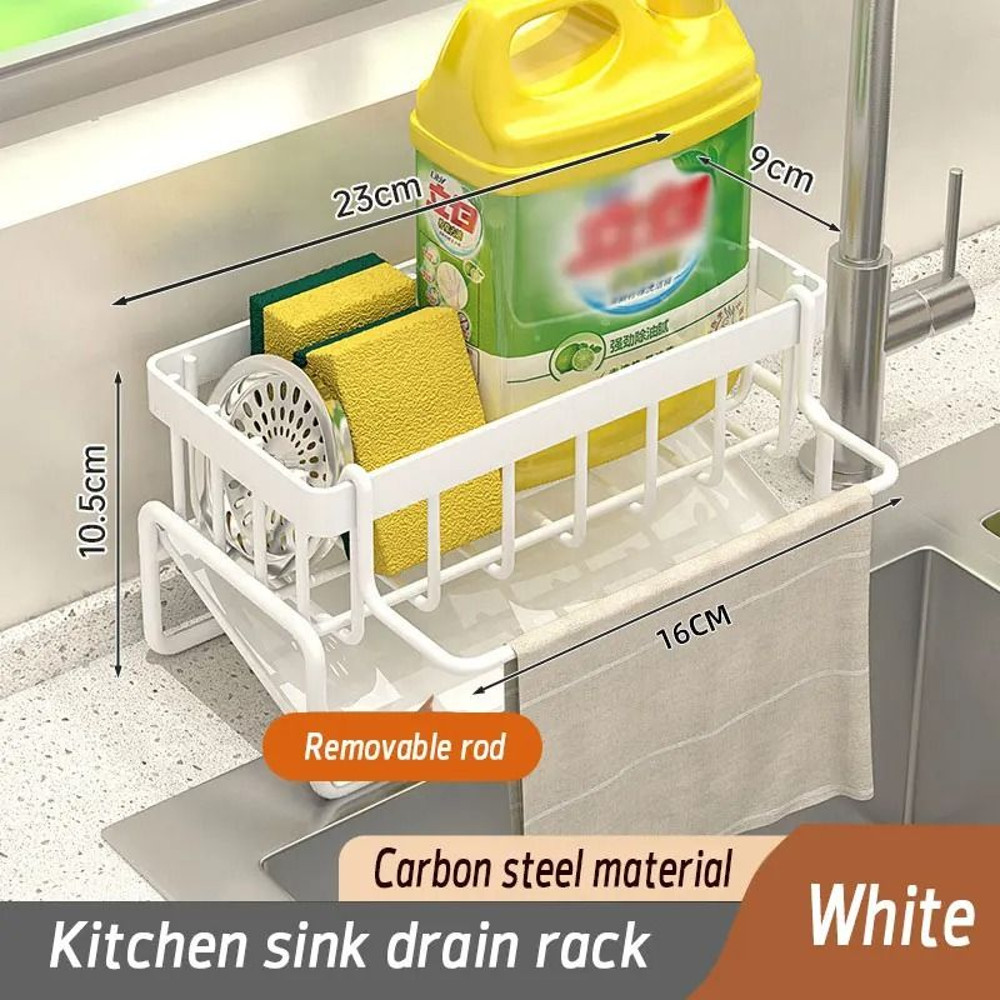 Stainless Steel Kitchen Sink Rack Organizer For Sponge Soap And Towel Storage 6