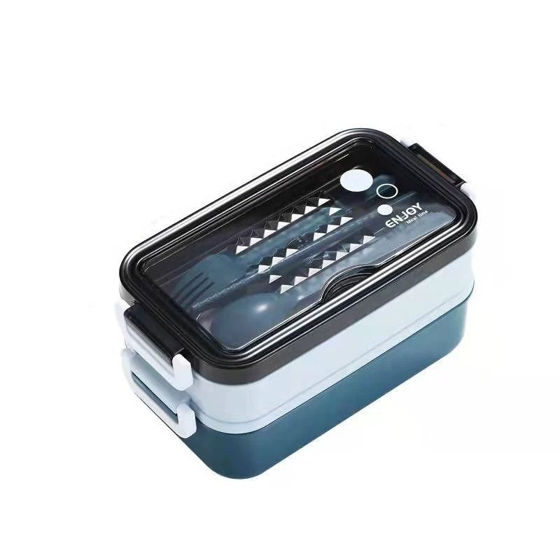 Double Layer Lunch Box With Compartments And Built In Utensils 6